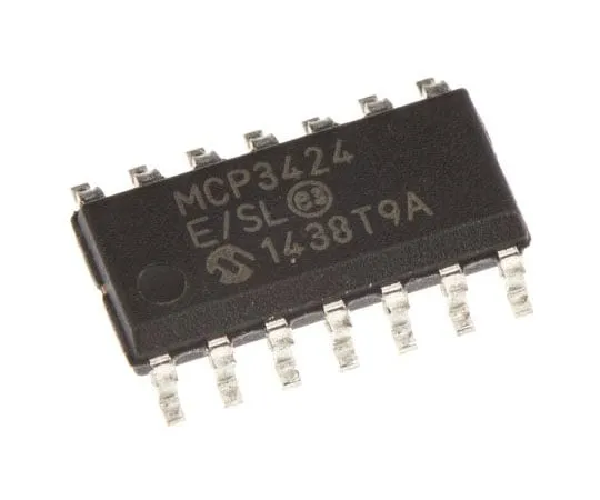 63-7668-41 Microchip 18-bit Serial ADC 4-Channel Differential, Single Ended Input, 14-Pin SOIC MCP3424-E/SL
