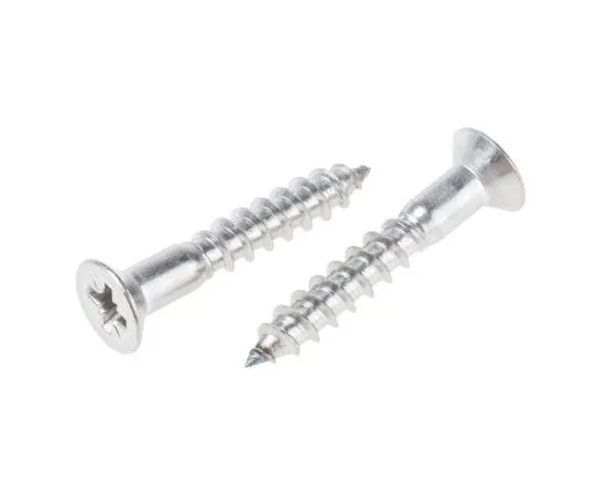 63-7575-96 Pozidriv Countersunk Stainless Steel Wood Screw, A2 304, 5mm Thread, 30mm Length 483-3185