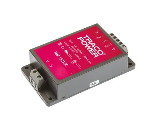 63-7654-73 TRACOPOWER 15W Dual Output Embedded Switch Mode Power Supply SMPS, 650mA, ±12V dc Encapsulated TMP 15212C