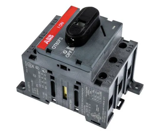 63-7692-06 3 Pole DIN Rail Non F***d Isolator Switch, 80 A, 37 kW, IP20 OT80F3  1SCA105798R1001