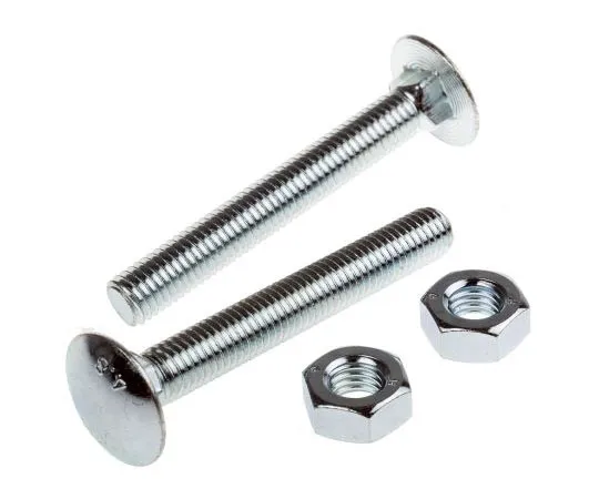 63-7601-99 Bright Zinc Plated Steel Coach Bolt, M10 x 75mm 512-1124