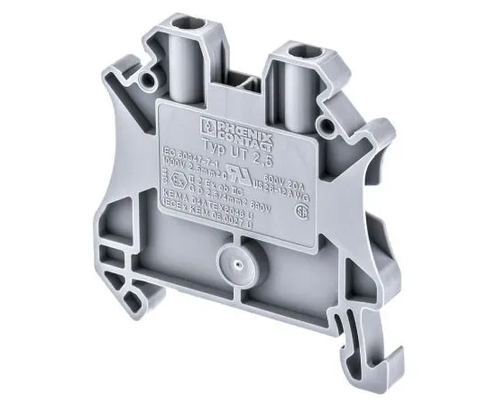 63-7647-59 Phoenix Contact ATEX, UT Clipline Series , 1 kV Feed Through Terminal Block, Screw Down Termination 3044076