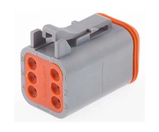 63-7705-39 Amphenol AT Series, 6 Way Cable Mount Plug Power Connector AT06-6S