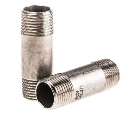 63-7592-08 RS PRO Stainless Steel Circular Barrel Nipple 1/2in R(T) Male x 1/2in R(T) Male 2.36in 499-3243