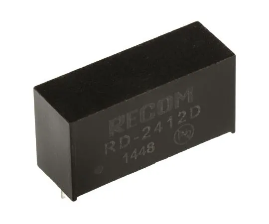 63-7673-68 Recom RD 2W Isolated DC-DC Converter Through Hole, Voltage in 21.6 → 26.4 V dc, Voltage out ±12V dc RD-2412D