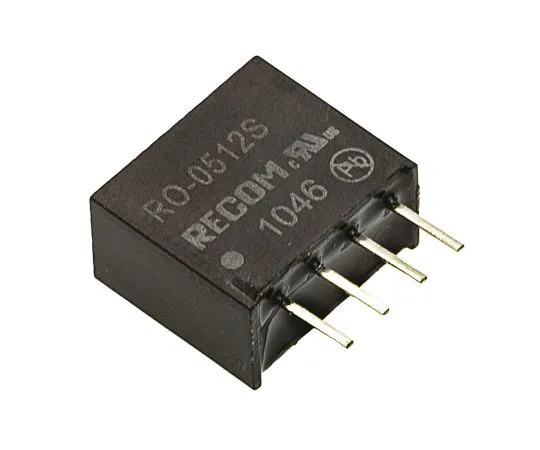63-7673-21 Recom RO 1W Isolated DC-DC Converter Through Hole, Voltage in 4.5 → 5.5 V dc, Voltage out 12V dc RO-0512S