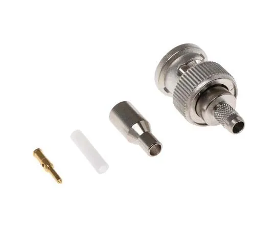 63-7741-69　Telegartner Straight 75Ω Cable Mount BNC Connector, Plug, Nickel, Crimp Termination, RG179 B/U　J01002A0036