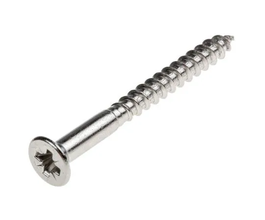 63-7575-83 Pozidriv Countersunk Stainless Steel Wood Screw, A2 304, 4mm Thread, 40mm Length 483-3006