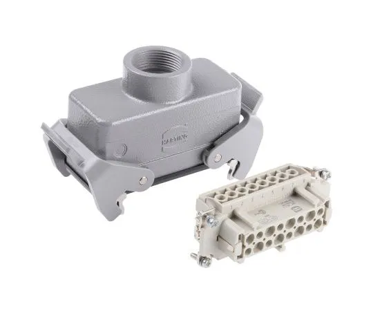 63-7567-67 Han E Series 16 Way Female 16A Connector, includes Hood, Insert 09300161730+09330162701