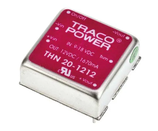 63-7725-12 TRACOPOWER THN 20 20W Isolated DC-DC Converter Through Hole, Voltage in 9 → 18 V dc, Voltage out 12V dc THN 20-1212