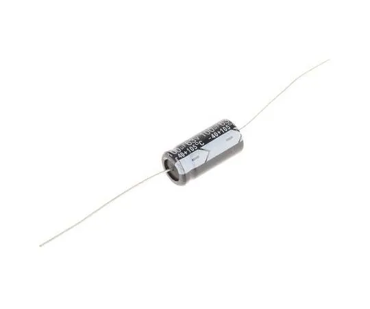 63-7728-23　RS PRO 100μF 63V dc Aluminium Electrolytic Capacitor, Through Hole 10 (Dia.) x 21mm +105°C 10mm 21mm　170-1115