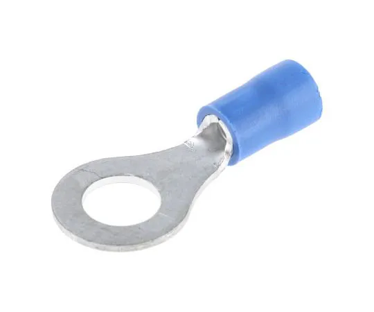 63-7696-04 JST FV Series Insulated Crimp Ring Terminal, 6mm Stud Size, 1mm² to 2.6mm² Wire Size, Blue FVWS2-6