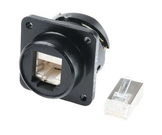 63-7743-86 Glenair Female Square Flange Panel Mount IP67 RJ45 Connector, LAN Category Cat6 FRITS0220-RJ45-1F7