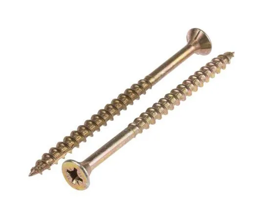 63-7585-81 Pozisquare Countersunk Steel Wood Screw Yellow Passivated, Zinc Plated, 5mm Thread, 80mm Length ULT/110