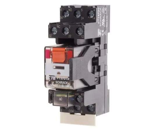 63-7586-65 TE ConnectivityPT 3PDT Non-Latching Relay DIN Rail, 230V ac Coil, 10A PT3S7TD0 1415075-1