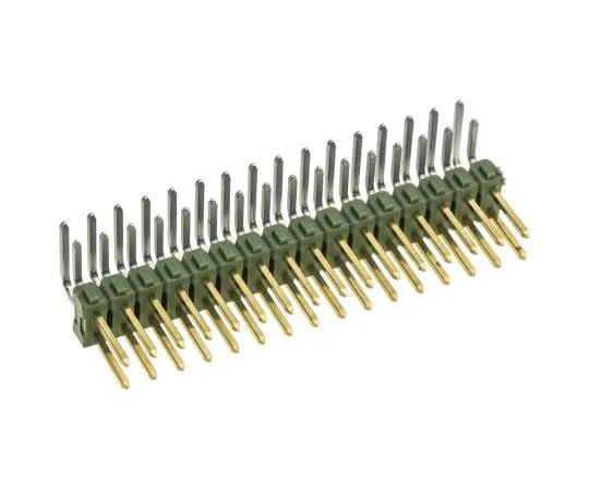 63-7666-43　TE Connectivity AMPMODU MOD II, 32 Way, 2 Row, Right Angle Pin Header　1-826634-6