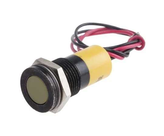 63-7717-96 RS PRO Yellow Indicator, 24 V dc, 14mm Mounting Hole Size, Lead Wires Termination, IP67 703-9008