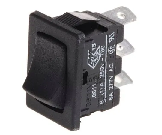 63-7615-41 Arcolectric Single Pole Single Throw (SPST), Momentary Rocker Switch Panel Mount H8611VBAAB