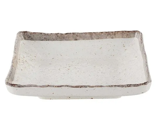 63-7195-96 Japanese tableware collection white karatsu deep mouth square plate 8180840