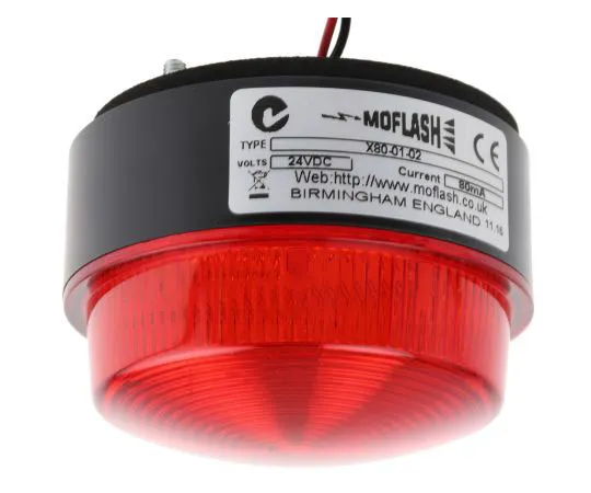 63-7675-09 Xenon, Flashing Beacon X 80 Series, Red, Surface Mount, 24 V dc X80-01-02