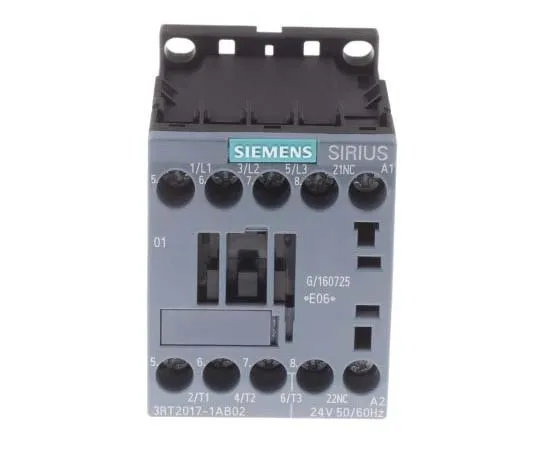 63-7721-40 Siemens 3 Pole Contactor, 12 A, 24 V ac Coil, SIRIUS Innovation, 3NO, 5.5 kW 3RT2017-1AB02