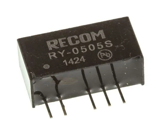 63-7568-38 Recom RY 1W Isolated DC-DC Converter Through Hole, Voltage in 4.75 → 5.25 V dc, Voltage out 5V dc RY-0505S