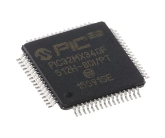 63-7660-65 Microchip, 32bit PIC Microcontroller, 80MHz, 12 kB, 512 kB Flash, 64-Pin TQFP PIC32MX340F512H-80I/PT