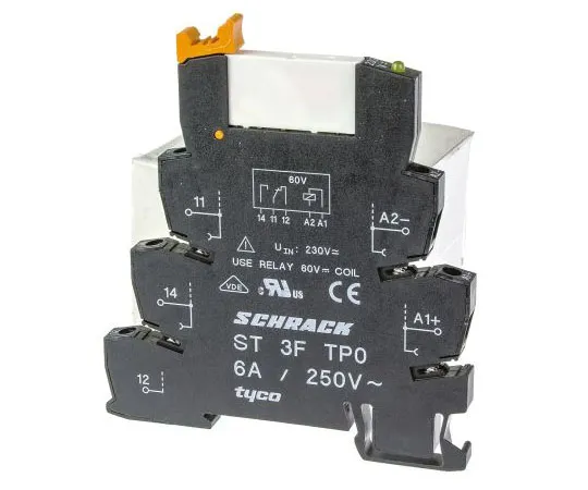63-7601-06 TE ConnectivitySNR SPDT Non-Latching Relay DIN Rail, 230V Coil, 6A ST3P3TP0 3-1416100-4