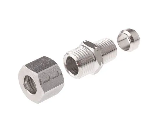 63-7617-14 Legris Pneumatic Straight Threaded-to-Tube Adapter, NPT 1/4 Male, Push In 10 mm 1805 10 14