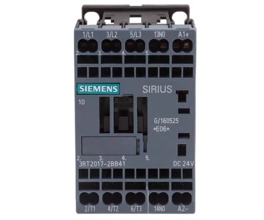 63-7721-46 Siemens 3 Pole Contactor, 12 A, 24 V dc Coil, SIRIUS Innovation, 3NO, 5.5 kW 3RT2017-2BB41