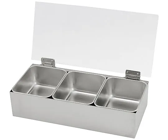 69-5186-98 18-8 Opening/Closing Type with Sink, Removable Transparent Cover 3 pcs (Large) 6201310