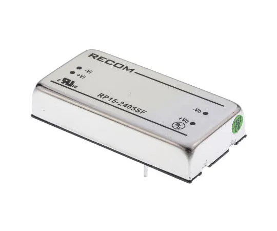 63-7672-77 Recom RP15 F 15W Isolated DC-DC Converter Through Hole, Voltage in 18 → 36 V dc, Voltage out 5V dc RP15-2405SF