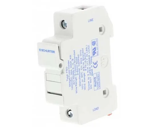 63-7742-56 Schurter 30A Rail Mount F*** Holder for 10.3 x 38mm F***, 1kV dc 91.0001