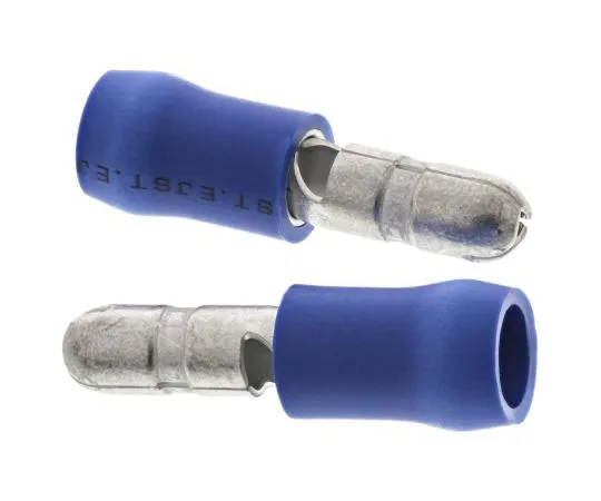 63-7695-75 JST FVDGM Series Insulated Male Crimp Bullet Connector, 1mm² to 2.6mm², 16AWG to 14AWG, 3.96mm Bullet diameter, Blue FVDGM2.5