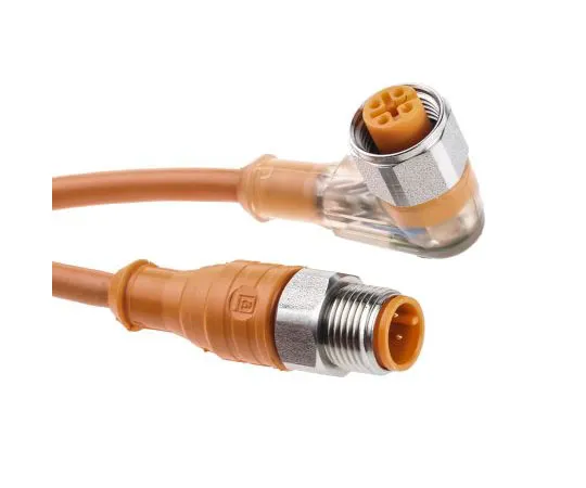 63-7597-02 Lumberg Automation Right Angle M12 to Straight M12 Cable assembly, 4 Core 5m Cable 28720 PRST 4-PRKWT/LED P 4-07/5 M