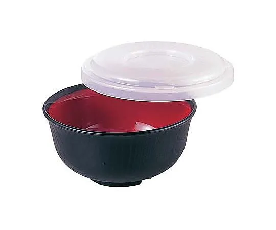 62-6858-36 Two-Color Udon Rice Bowl (Lid Included) SW-124 Black/Inner Wine