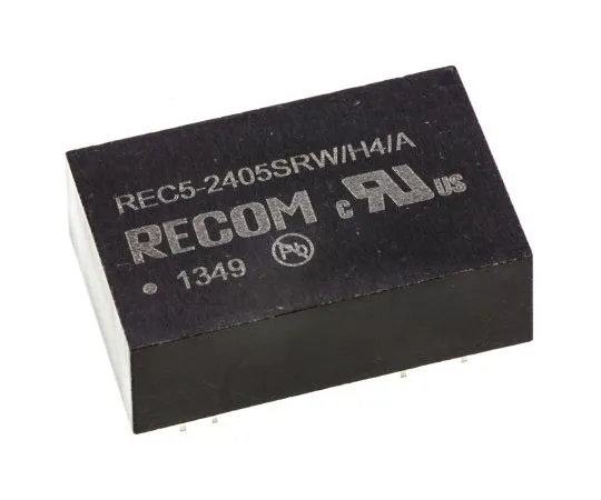 63-7568-55 Recom REC5 5W Isolated DC-DC Converter Through Hole, Voltage in 18 → 36 V dc, Voltage out 5V dc REC5-2405SRW/H4/A