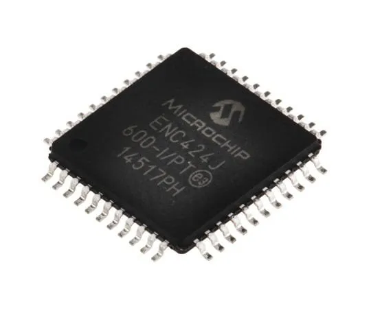 63-7659-43 Microchip ENC424J600-I/PT, Ethernet Controller, 10 Mbps, 100 Mbps MII, MIIM, Serial-SPI, 3.3 V, 44-Pin TQFP ENC424J600-I/PT