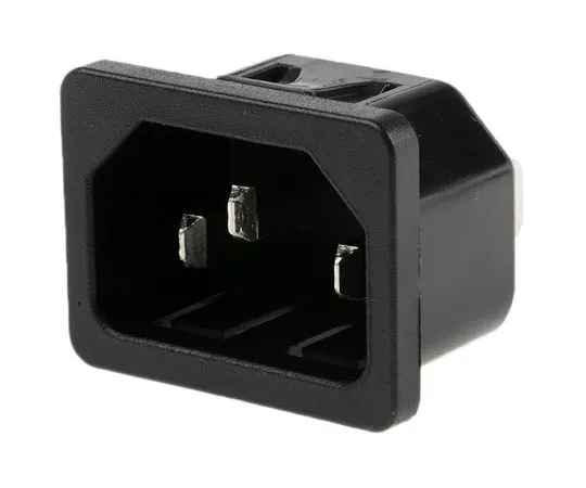63-7620-37 Schurter C14 Snap-In IEC Plug Male, 10A, 250 V ac 6100.4315