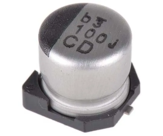 63-7746-57　Nichicon 100μF 6.3V dc Aluminium Electrolytic Capacitor, Surface Mount 6.3 (Dia.) x 5.8mm +105°C 6.3mm　UCD0J101MCL1GS