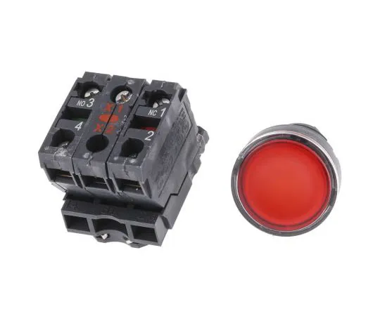 63-7633-02 Schneider Electric, Harmony XB5 Illuminated Red Round Push Button, NO/NC, 22mm Spring Return Screw XB5AW34B5
