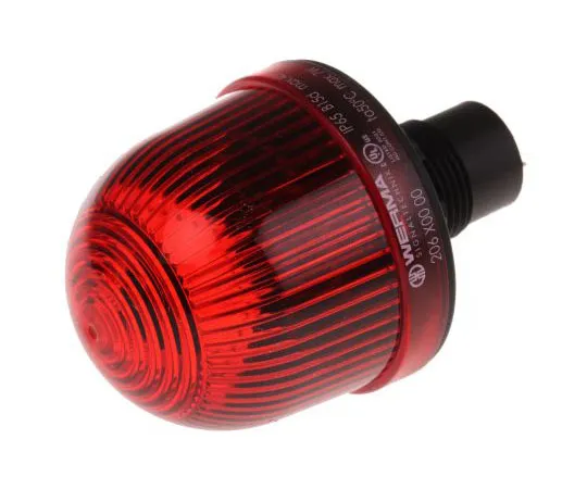 63-7555-35 Incandescent, LED, Steady Beacon 206 Series, Red, Panel Mount, 12 → 48 V ac/dc 20610000