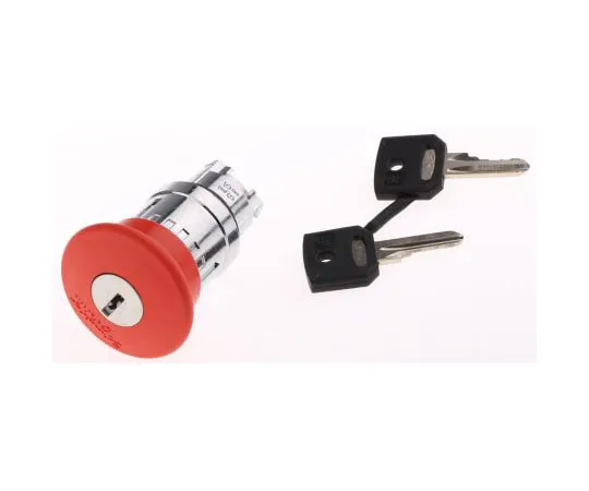 63-7631-92 Schneider Electric Harmony, Red, Key Reset 40mm Mushroom Head Emergency Button ZB4BS94412