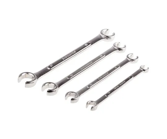63-7572-89 RS Pro 4 Piece Chrome Vanadium Steel Crow Foot Spanner Set 480-6824