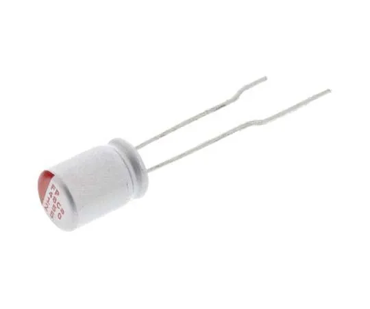 63-7746-33　Nichicon 15μF 25V dc Aluminium Polymer Capacitor, Through Hole 6.3 (Dia.) x 10mm +105°C 6.3mm 2.5mm　RNS1E150MDS1JX