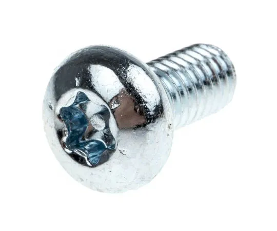 63-7574-04 Bright Zinc Plated Pan Steel Tamper Proof Security Screw, M6 x 12mm 482-8385