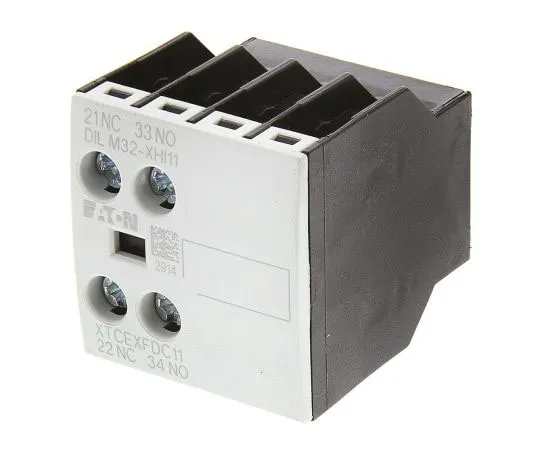 63-7585-38 Eaton DILM, NO/NC (2), Auxiliary Contact, Front Mount, 4 A ac, 10 A dc 277376 & DILM32-XHI11