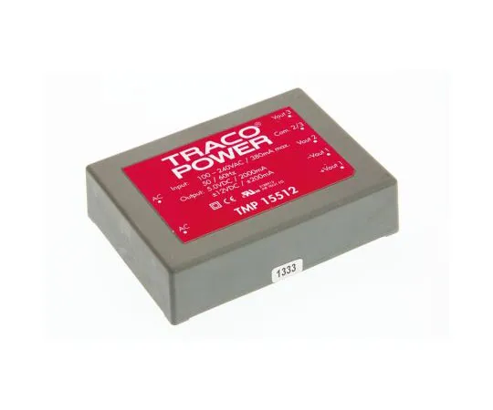 63-7654-61 TRACOPOWER 15W Triple Output Embedded Switch Mode Power Supply SMPS, 2 A, 200 mA, 5/±12V dc Encapsulated TMP 15512