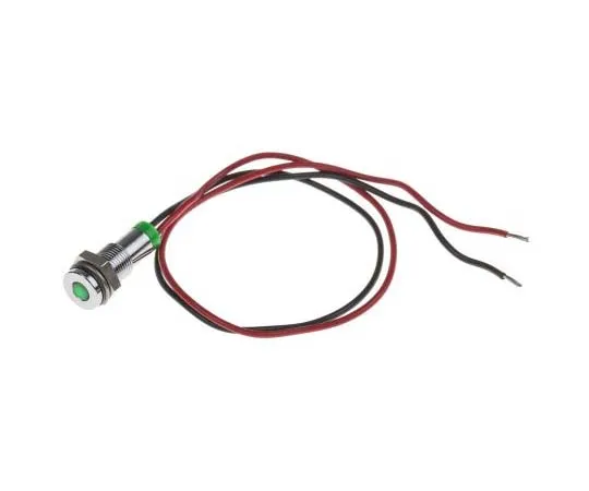 63-7708-62 RS PRO Green Indicator, 2 V dc, 6mm Mounting Hole Size, Lead Wires Termination, IP67 700-1794