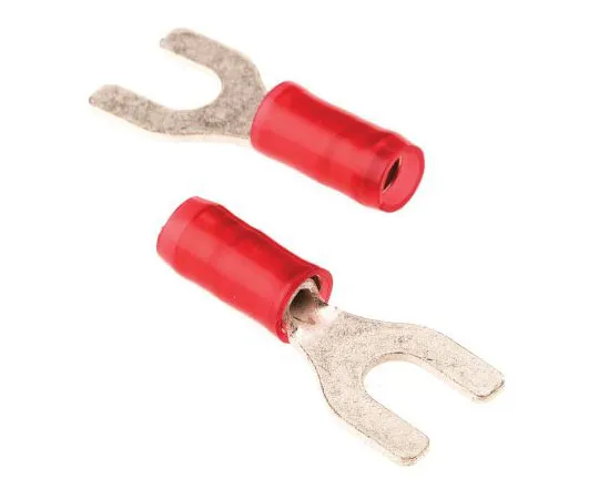 63-7557-32 TE Connectivity PIDG Series Insulated Crimp Spade Connector, 0.26mm² to 1.65mm², 22AWG to 16AWG, M4 Stud Size Nylon, Red 32050